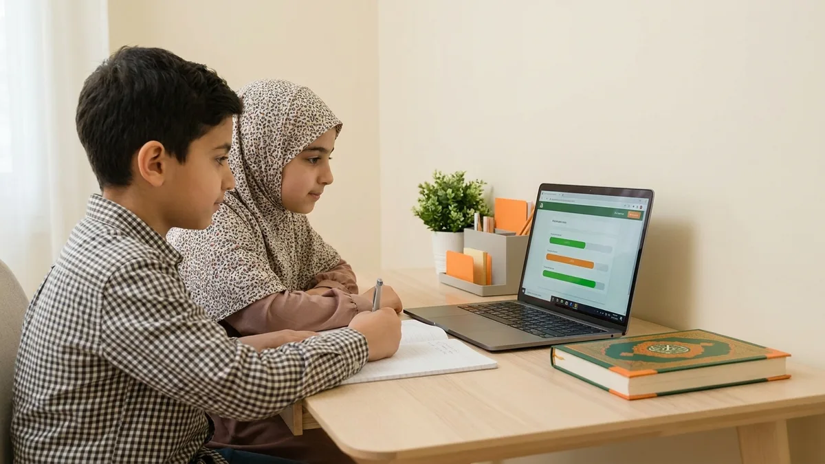 Children learning Quran online in the UK with Quranic Center